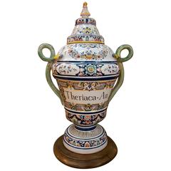 One of a Kind Pharmacy Anti Poison Pot Bottle in Provincial Faience De Rouen 7