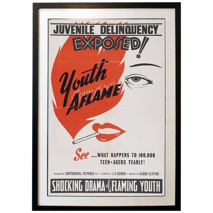 "Youth Aflame" Film Poster, 1944 For Sale