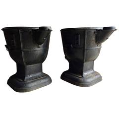 Super Large Garden Urns Metal Boilers Planters Mid-Century Loft Style Industrial