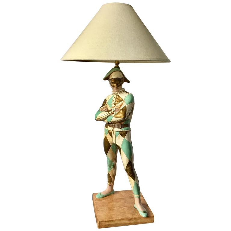 Monumental Harlequin Jester Table Lamp at 1stDibs jester lamp