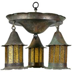 Arts and Crafts Copper Hanging Lantern 5