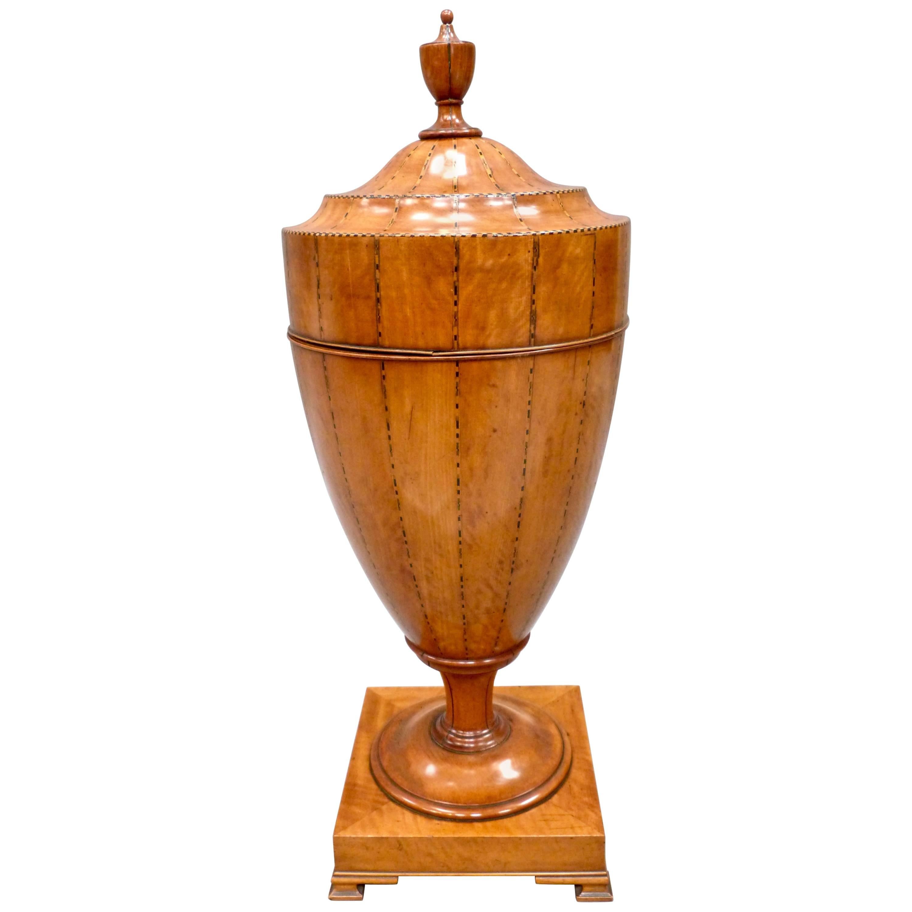 Late 19th Century Satinwood Cutlery Urn