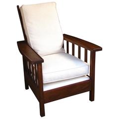 1930s Arts and Crafts William Morris Mahogany Lounge Chair