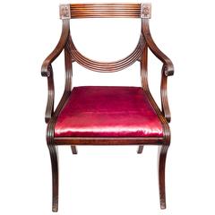 Fine English Georgian Regency Mahogany Desk Klismos Armchair, circa 1810 7