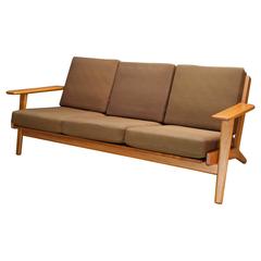 Vintage Mitte des Jahrhunderts Seltene Dänische Teakholz Hans Wegner GETAMA Sofa Modell GE 290