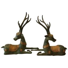 Pair of Thai Patinated Bronze Deer 3