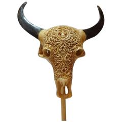 Engraved Buffalo Skull