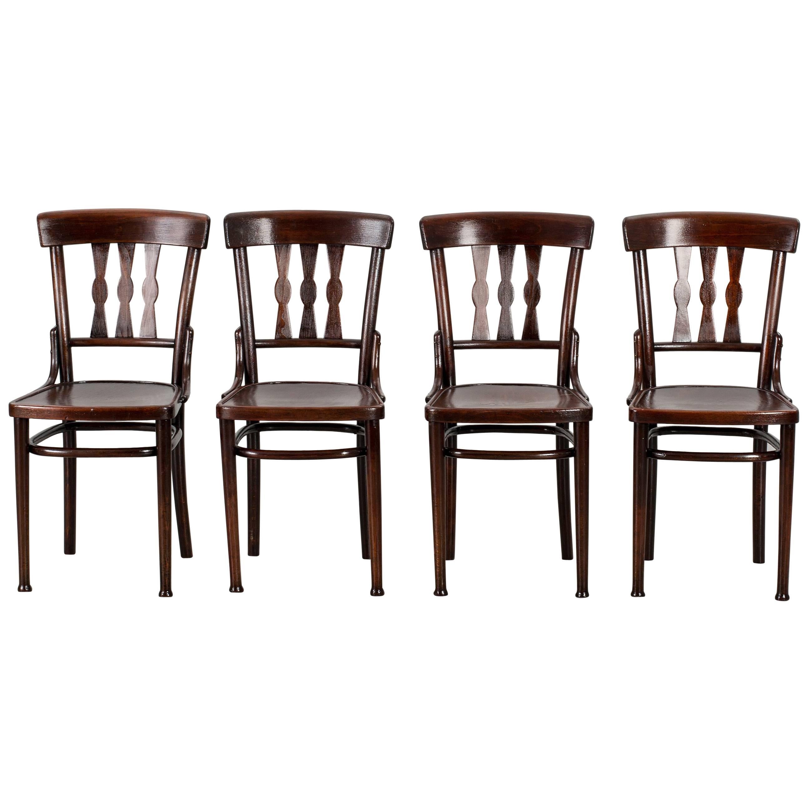 Set of Four Dining Room Chairs Attributed to Thonet