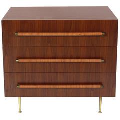 Elegant Modern Chest with Reed Wrapped Handles by T.H. Robsjohn-Gibbings