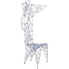 Pylon Chair by Tom Dixon in Royal Blue Metal Lattice