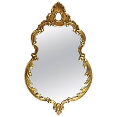 1940s Italian Hand-Carved Gold Leaf Mirror