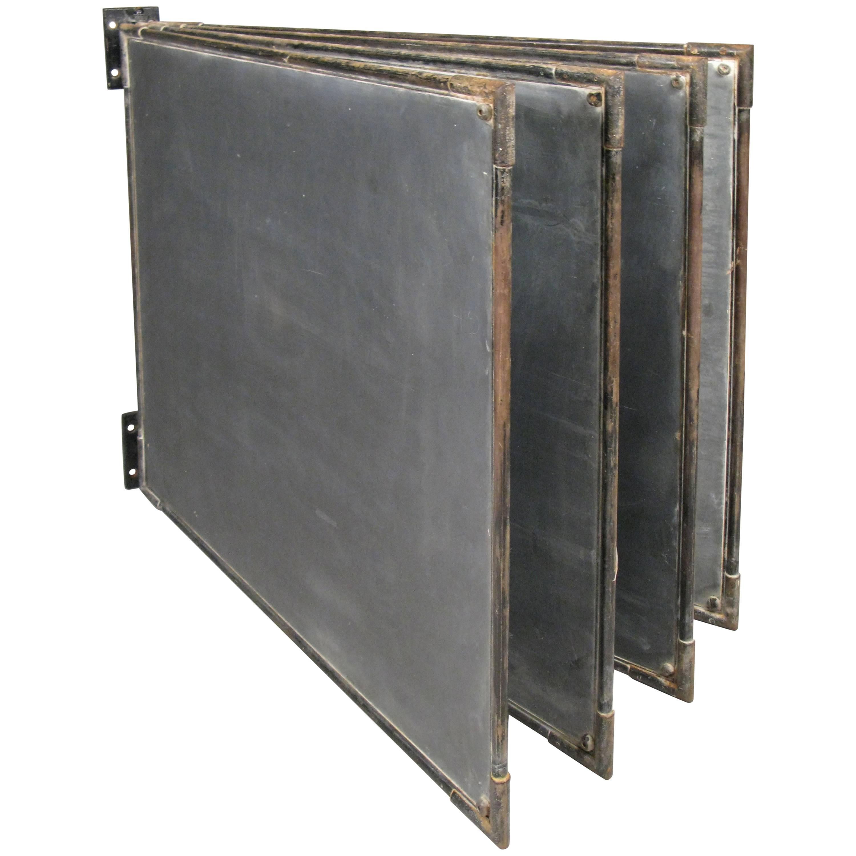 Set of Antique Cast Iron and Slate Chalkboards