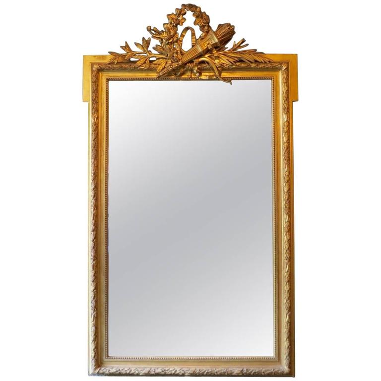 Tall Antique French Gold Gilt Overmantel Mirror For At 1stdibs Antique French Gold Gilt Overmantel Mirror