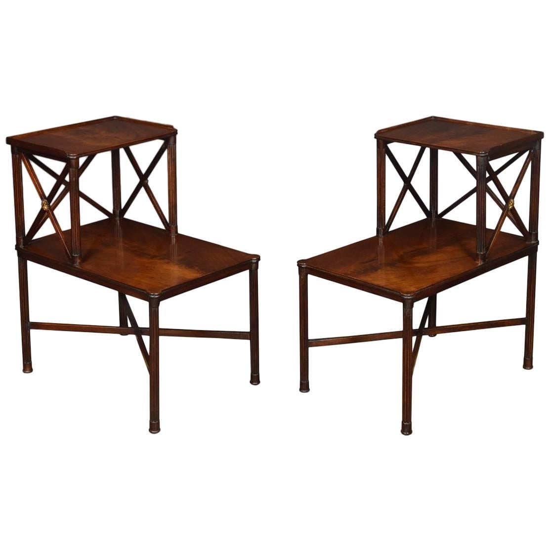 Pair of Regency Waterfall Side Tables