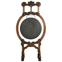 Substantial Oak Country House Floor Standing Dinner Gong