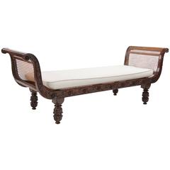 Vintage 19th Century Anglo Indian Rosewood Daybed
