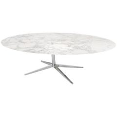 Original Florence Knoll Marble Oval Dining Table or Desk for Knoll International 2