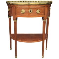 18th-19th Century Louis XVI Style Marble-Top and Brass-Mounted Mahogany Console