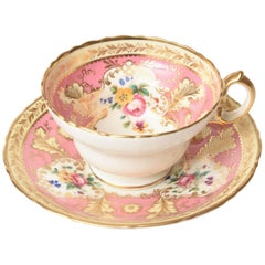 Pretty Pink Antique English Cup and Saucer