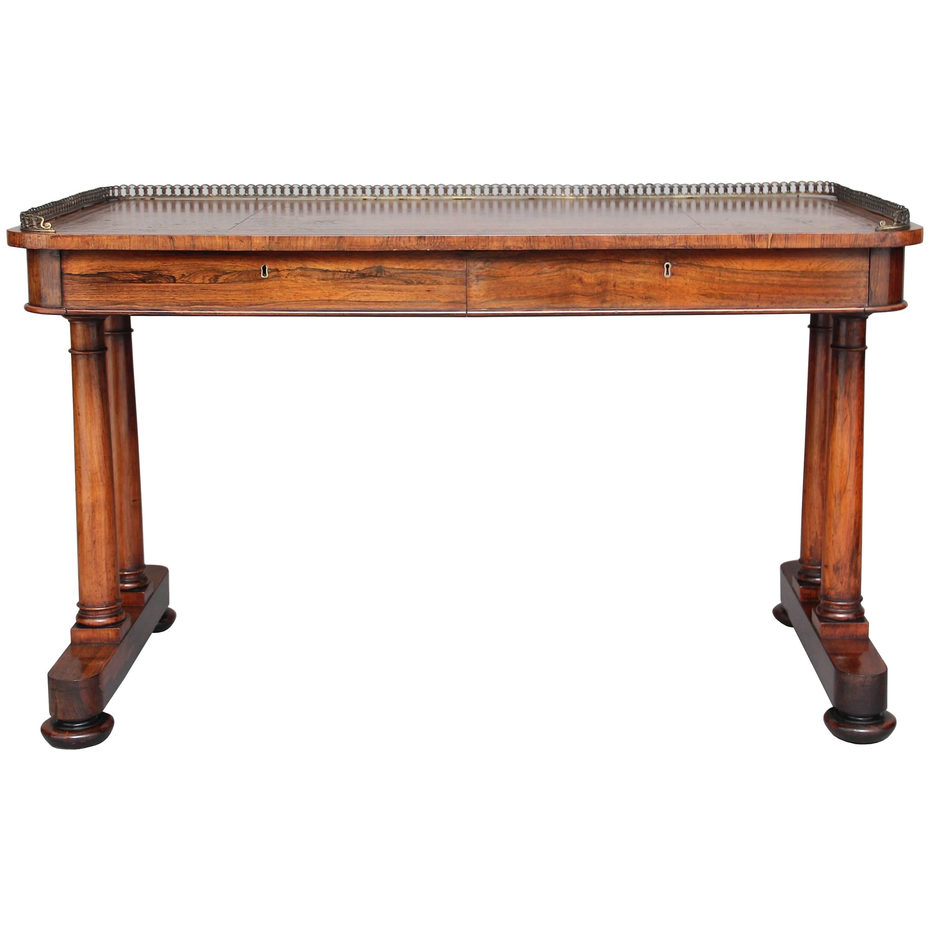 19th Century William IV Rosewood Writing Table Desk