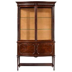 Fine Quality Edwardian Serpentine Shaped Display Cabinet