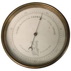 Vintage 19th Century Barometer in Brass Case