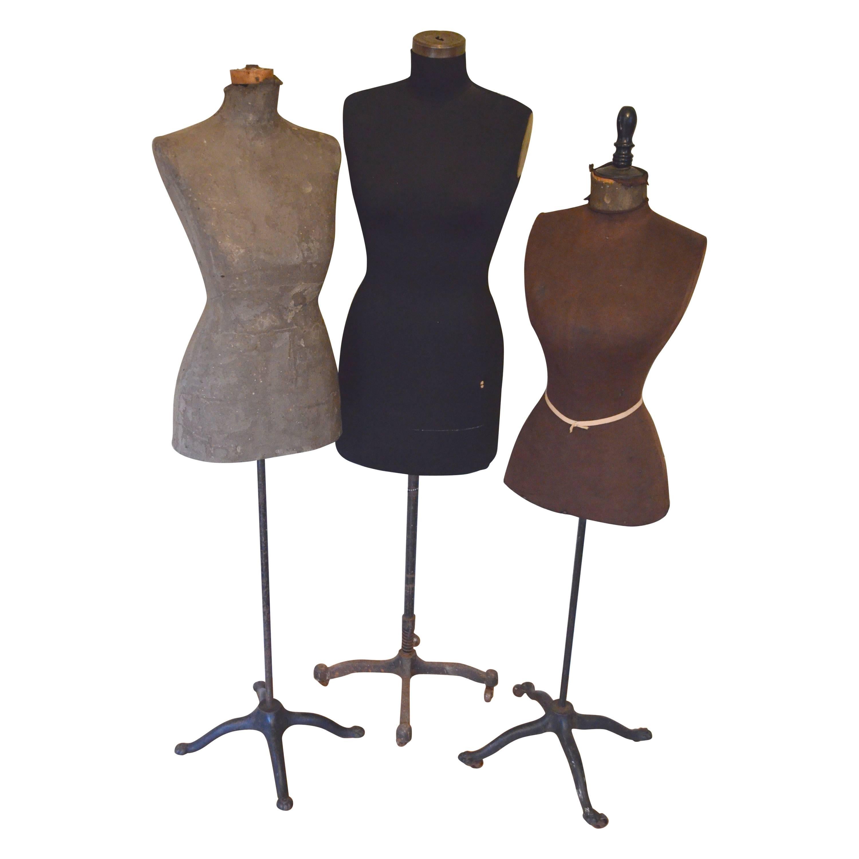 Mid-Century, Adjustable, Seamstress Dress Forms, Set of Three