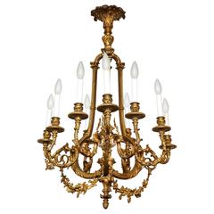 French Louis XVI Style Gilt Bronze Eight-Light Chandelier 4
