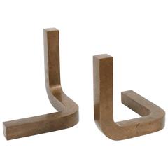 Modernist Artist Made Bronze Bookends