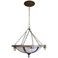 Antique Nickel over Bronze Chandelier