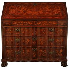 Antique 18th Century, Dutch Marquetry Drop Front Secretary / Desk