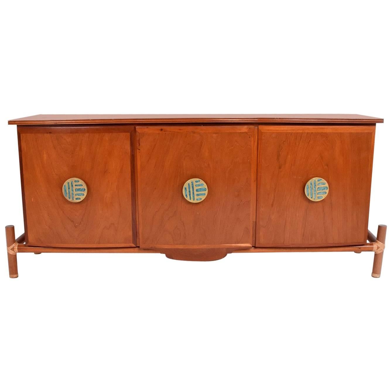 Mexican Modernist Credenza with Pepe Mendoza Pulls, Frank Kyle