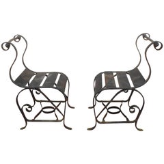   Bouncer”Chairs Mid-Century Modern, Wrought Iron