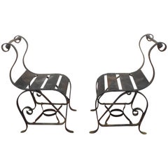 Bouncer”Chairs Mid-Century Modern, Wrought Iron