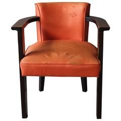French Art Deco Stained Wood Desk Chair 5