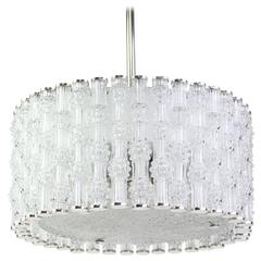 Impressive Large Ceiling Fixture in Chrome Drum Form by Kaiser, Germany, 1960s 5