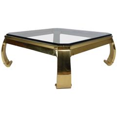 Hollywood Regency Brass Coffee Table by Mastercraft 9