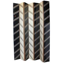 Mid-Century Patent Leather and Studs Double Sided Screen Mid-Century Patent Leather and Studs Double Sided Screen