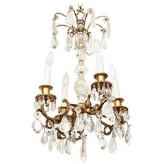 Louis XV Style Ormolu and Rock Crystal Six-Light Chandelier 2