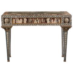 Rare 18th Century Roman Parcel-Gilt and Painted Console