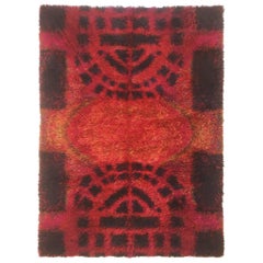 Original 1960s Scandinavian Rya Rug by Ritva Puotila for Finnrya Oy AB, Finland 2
