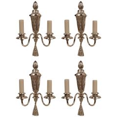 Four Signed E. F. Caldwell Early Georgian Style Silver Sconces 10