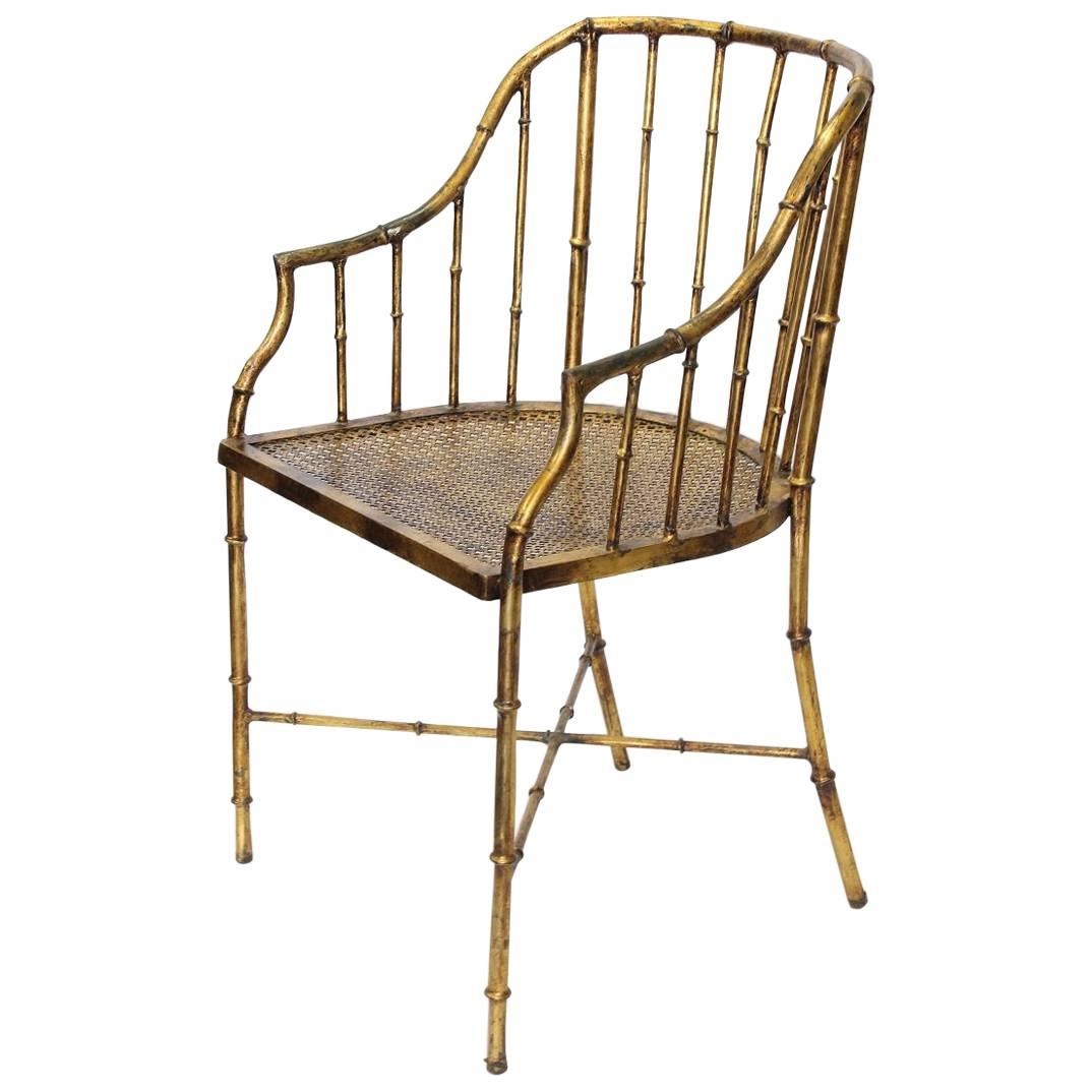 1930s Italian Gold Leaf Accent Chair