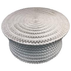 Contemporary Modernist White Resin Abstract Design Coffee Table