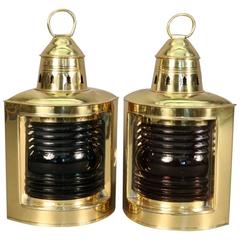 Vintage Pair of Port and Starboard Lanterns
