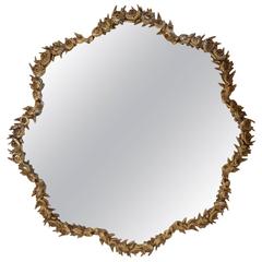 Brass Floral Bordered Mirror