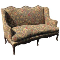 Louis XVI Style Carved Walnut Tapestry Upholstered Sofa 4