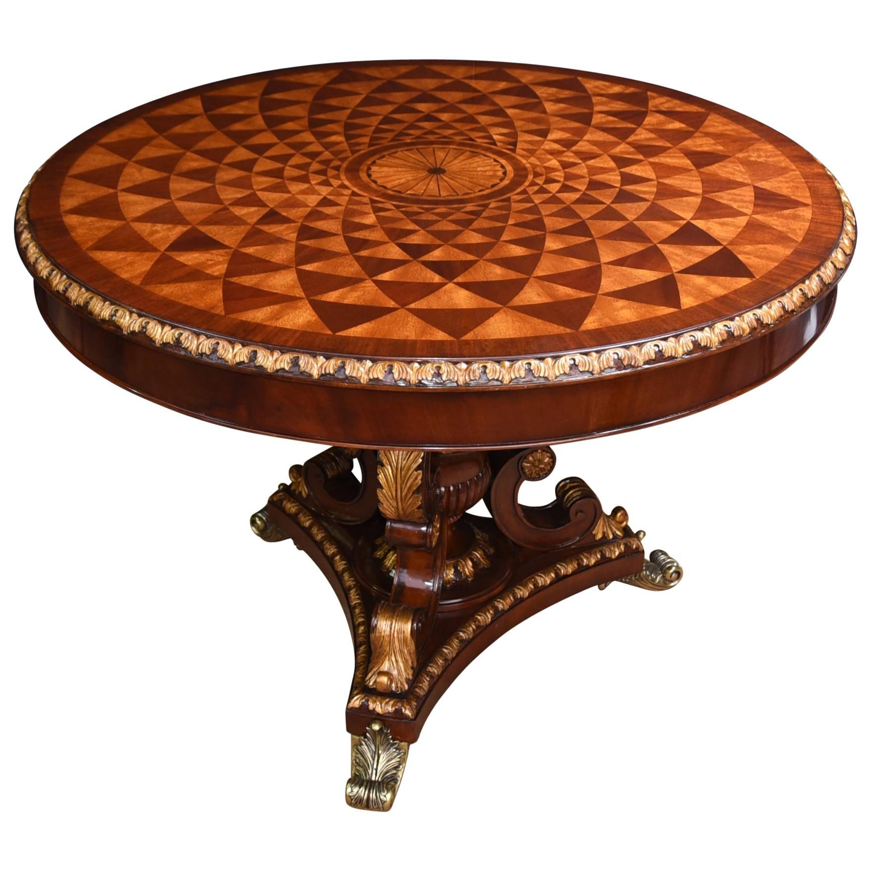English Regency Style Spyrograph Centre Table For Sale