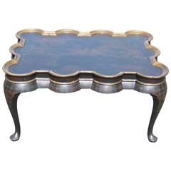 Ebonized and Gilt Chinoiserie Paint Decorated Coffee Table