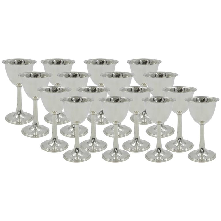 Set of 12 Hammered Goblets For Sale at 1stdibs